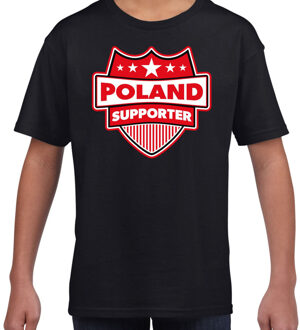 Bellatio Decorations Polen /Poland schild supporter t-shirt zwart voor kinderen