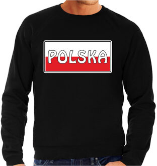 Bellatio Decorations Polen / Polska landen sweater zwart heren