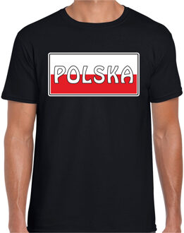 Bellatio Decorations Polen / Polska landen t-shirt zwart heren 2XL