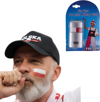 Bellatio Decorations Polen supporters set - baseballcap zwart - met vlag schminkstift - volwassenen - landen