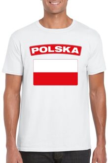 Bellatio Decorations Polen t-shirt met poolse vlag wit heren 2xl