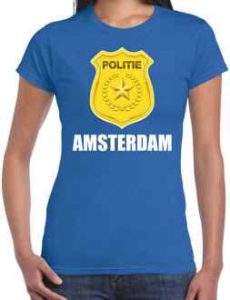 Bellatio Decorations Politie embleem Amsterdam carnaval verkleed t-shirt blauw voor dames