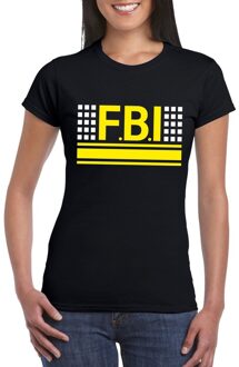 Bellatio Decorations Politie FBI logo t-shirt zwart voor dames