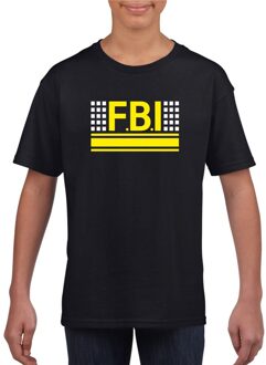 Bellatio Decorations Politie FBI logo t-shirt zwart voor kinderen L (146-152)