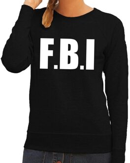 Bellatio Decorations Politie FBI tekst sweater / trui zwart voor dames 2XL