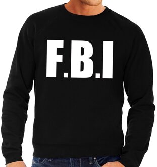 Bellatio Decorations Politie FBI tekst sweater / trui zwart voor heren 2XL