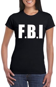 Bellatio Decorations Politie FBI tekst t-shirt zwart dames
