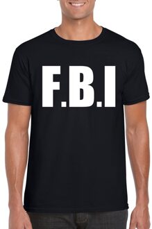Bellatio Decorations Politie FBI tekst t-shirt zwart heren