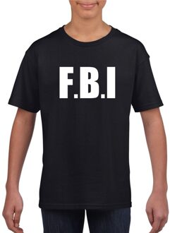 Bellatio Decorations Politie FBI tekst t-shirt zwart kinderen