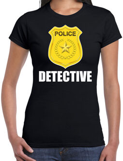 Bellatio Decorations Politie / police embleem detective t-shirt zwart voor dames XS - Feestshirts