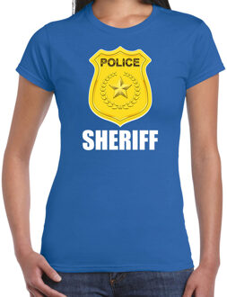 Bellatio Decorations Politie / police embleem sheriff t-shirt blauw voor dames XL - Feestshirts