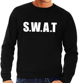 Bellatio Decorations Politie SWAT tekst sweater / trui zwart voor heren 2XL