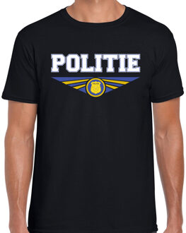 Bellatio Decorations Politie t-shirt zwart heren - Beroepen shirt 2XL - Feestshirts