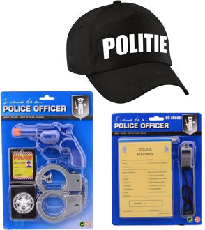 Bellatio Decorations Politie verkleed set - politiepet met accessoires - en pistool - voor kinderen - Verkleed spullen