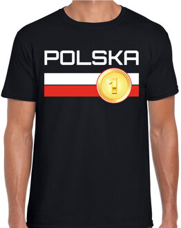 Bellatio Decorations Polska / Polen landen t-shirt zwart heren 2XL