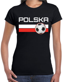 Bellatio Decorations Polska / Polen voetbal / landen t-shirt zwart dames 2XL