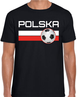 Bellatio Decorations Polska / Polen voetbal / landen t-shirt zwart heren 2XL