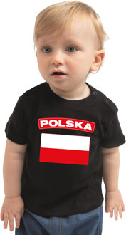 Bellatio Decorations Polska t-shirt met vlag Polen zwart voor babys