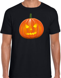 Bellatio Decorations Pompoen halloween verkleed t-shirt zwart voor heren L