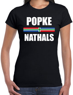 Bellatio Decorations Popke nathals met vlag Groningen t-shirts Gronings dialect zwart voor dames 2XL