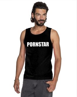 Bellatio Decorations Pornstar tekst singlet shirt/ tanktop zwart heren 2XL