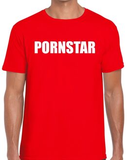 Bellatio Decorations Pornstar tekst t-shirt rood heren 2XL