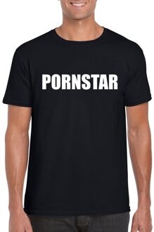 Bellatio Decorations Pornstar tekst t-shirt zwart heren 2XL