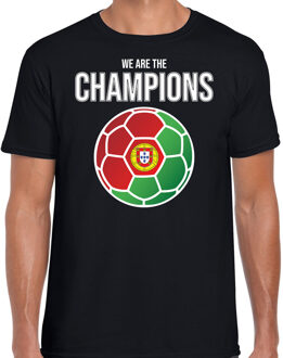 Bellatio Decorations Portugal EK/ WK supporter t-shirt we are the champions met Portugese voetbal zwart heren