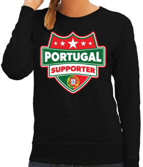 Bellatio Decorations Portugal schild supporter sweater zwart voor dames 2XL