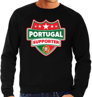 Bellatio Decorations Portugal supporter schild sweater zwart voor heren - Portugal landen sweater / kleding - EK / WK / Olympische spelen outfit L