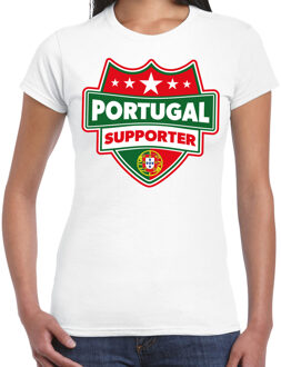 Bellatio Decorations Portugal supporter schild t-shirt wit voor dames - Portugal landen t-shirt / kleding - EK / WK / Olympische spelen outfit 2XL