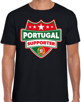 Bellatio Decorations Portugal supporter schild t-shirt zwart voor heren - Portugal landen t-shirt / kleding - EK / WK / Olympische spelen outfit 2XL