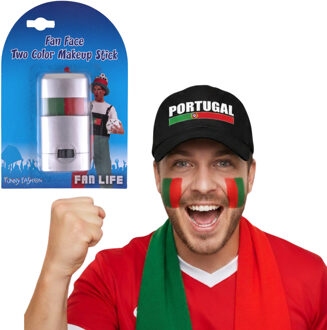 Bellatio Decorations Portugal supporters set - baseballcap zwart - met vlag schminkstift - volwassenen - landen
