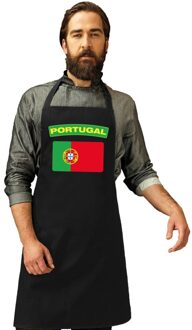 Bellatio Decorations Portugal vlag barbecueschort/ keukenschort zwart volwassenen