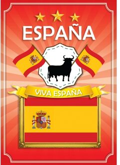 Bellatio Decorations Poster Viva Spanje - landenvlag thema versiering - Spaanse feestartikelen - 59 x 42 cm - versiering