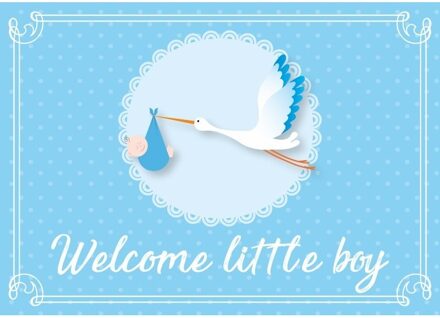 Bellatio Decorations Postkaartje/wenskaartje geboorte/babyshower jongen blauw
