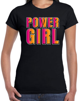 Bellatio Decorations Powergirl fun tekst t-shirt zwart dames L