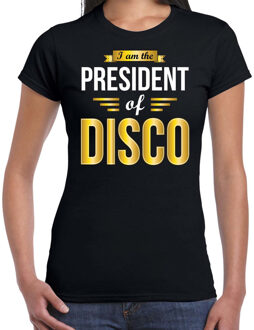 Bellatio Decorations President of disco feest t-shirt zwart voor dames - Disco verkleedshirts L