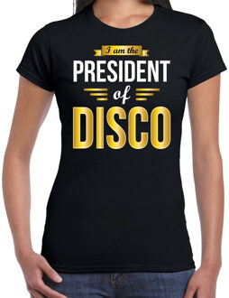Bellatio Decorations President of disco feest t-shirt zwart voor dames - Disco verkleedshirts