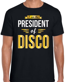 Bellatio Decorations President of disco feest t-shirt zwart voor heren - Disco verkleedshirts L