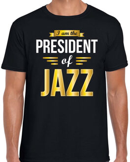 Bellatio Decorations President of Jazz cadeau t-shirt zwart heren - Cadeau voor een Jazz muziek liefhebber 2XL