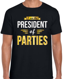 Bellatio Decorations President of Parties cadeau t-shirt zwart heren - party liefhebber verkleed shirts XL