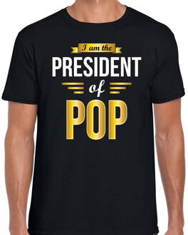 Bellatio Decorations President of Pop cadeau t-shirt zwart heren - Cadeau voor een Pop muziek liefhebber 2XL