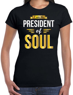 Bellatio Decorations President of Soul cadeau t-shirt zwart dames - Cadeau voor een Soul muziek liefhebber 2XL