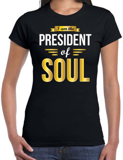 Bellatio Decorations President of Soul cadeau t-shirt zwart dames - Cadeau voor een Soul muziek liefhebber