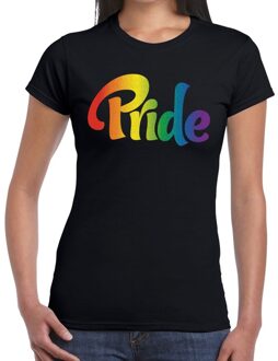 Bellatio Decorations Pride gaypride shirt zwart voor dames 2XL