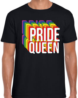 Bellatio Decorations Pride Queen regenboog / LGBTQ Heren t-shirt - zwart XL - Feestshirts