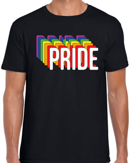 Bellatio Decorations Pride regenboog - LGBTQ - t-shirt - zwart - voor heren - mannen