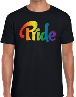 Bellatio Decorations Pride regenboog t-shirt zwart voor heren M