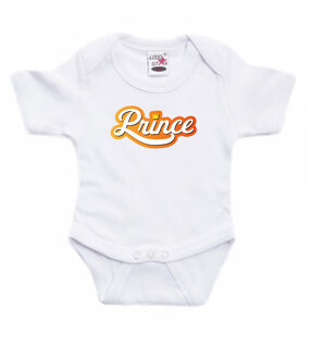 Bellatio Decorations Prince koningsdag romper wit voor babys